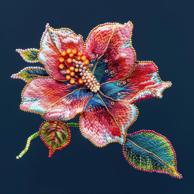 Detal haftu florystycznego